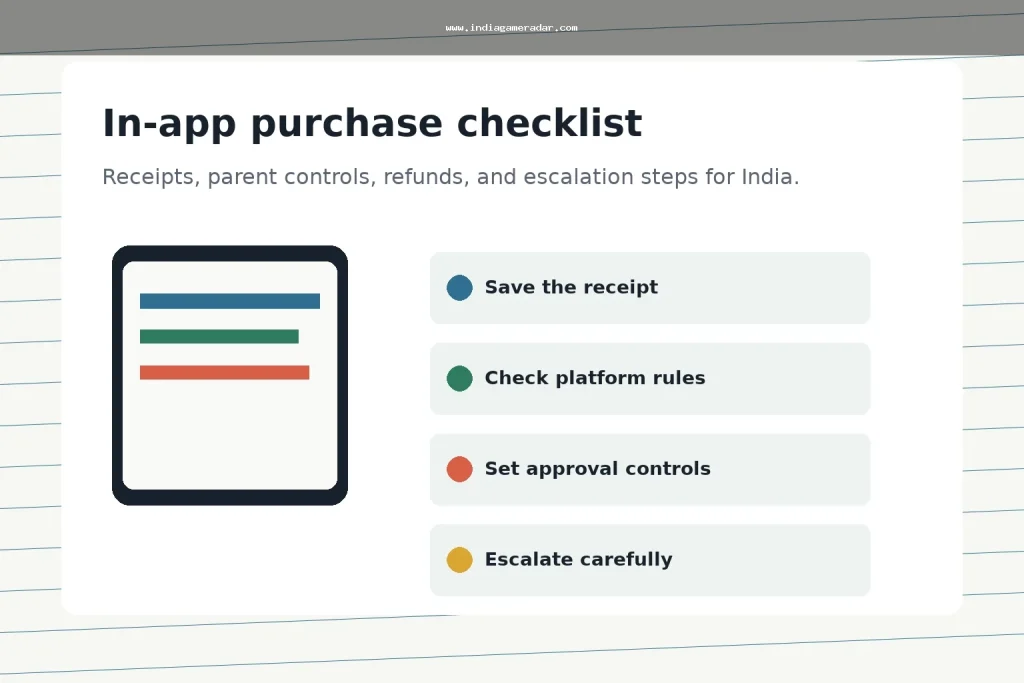 Gaming App In-App Purchases in India: Refund, Parental Controls, and Receipt Checklist