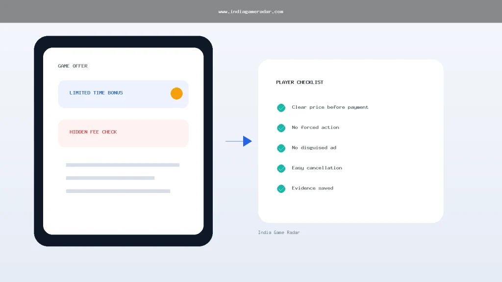 Gaming App Dark Patterns in India: Ads, Hidden Fees, and Evidence Checklist
